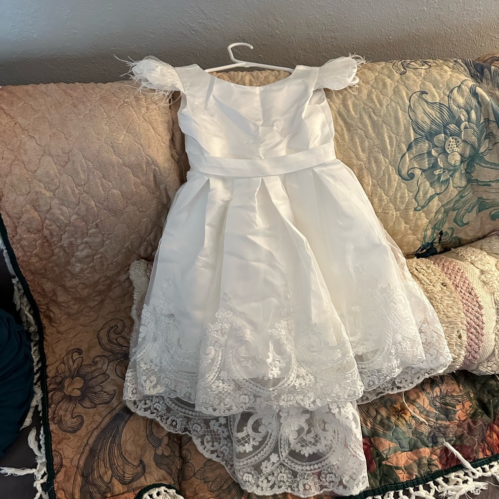 Elegant White Lace Kids Dress